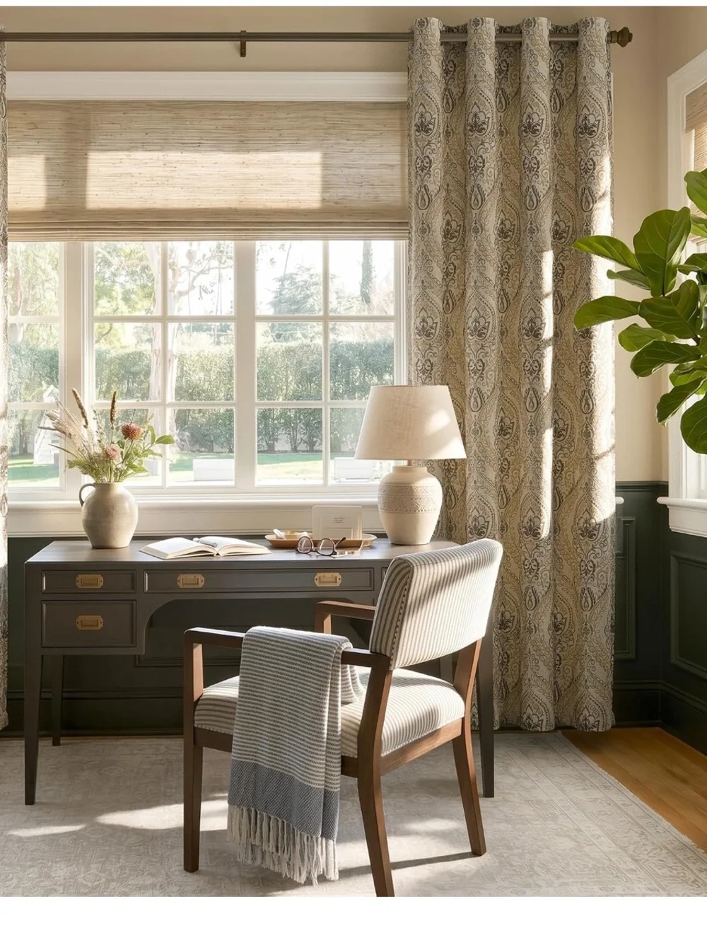 Taupe Grommet-Top Window Curtains